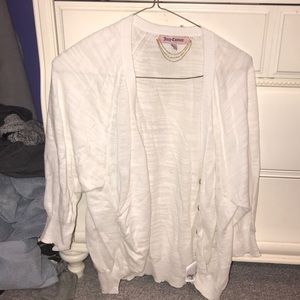 a white cardigan